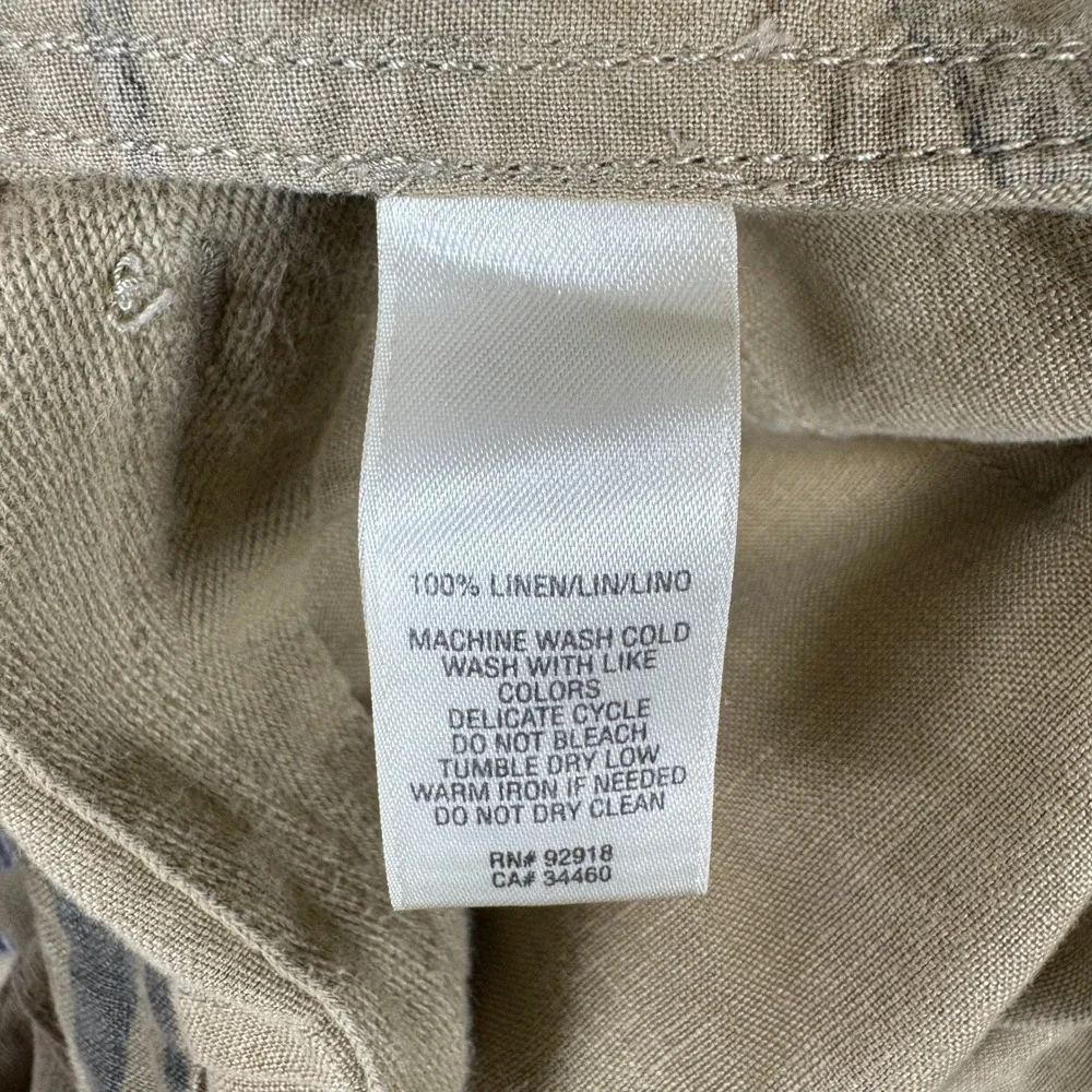 Juicy Couture Mens Camo Linen Pants Tan Green Camouflage Straight Leg 70526